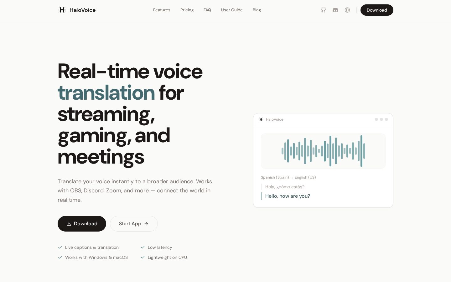 HaloVoice Homepage