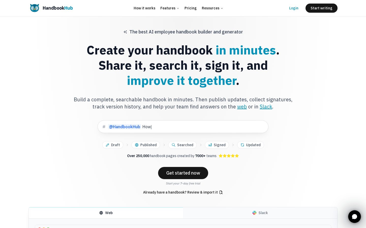 HandbookHub Homepage
