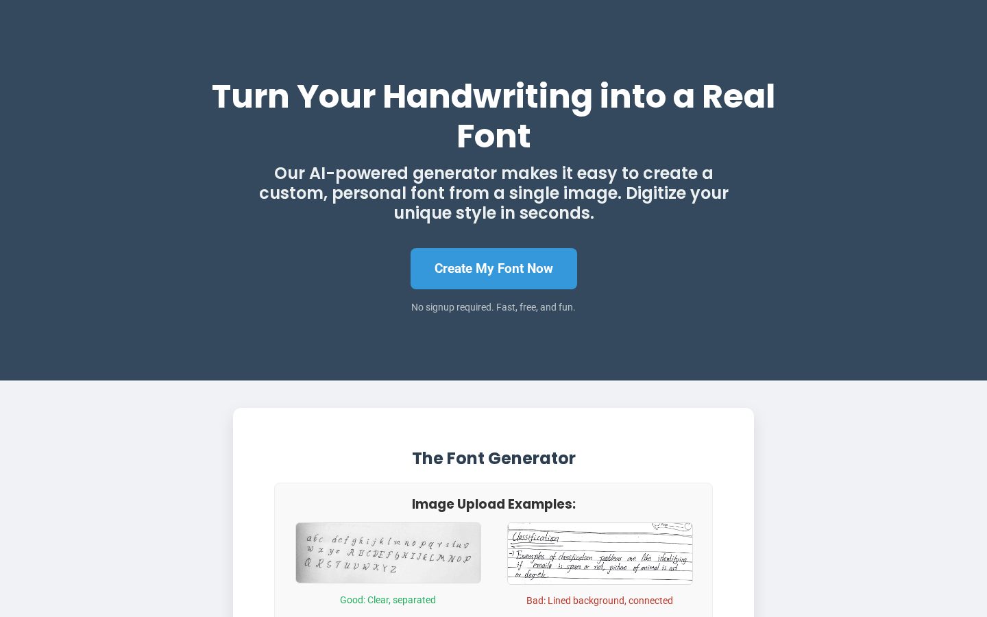 Handfonted Homepage