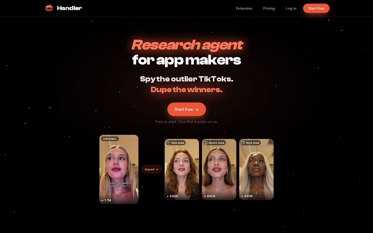 Handler - Vibe Marketing Agent Homepage