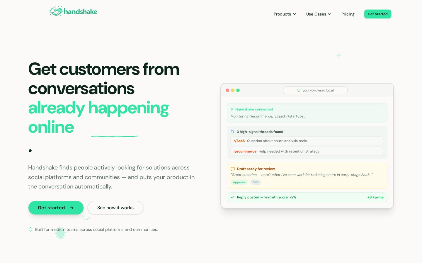 Handshake Homepage