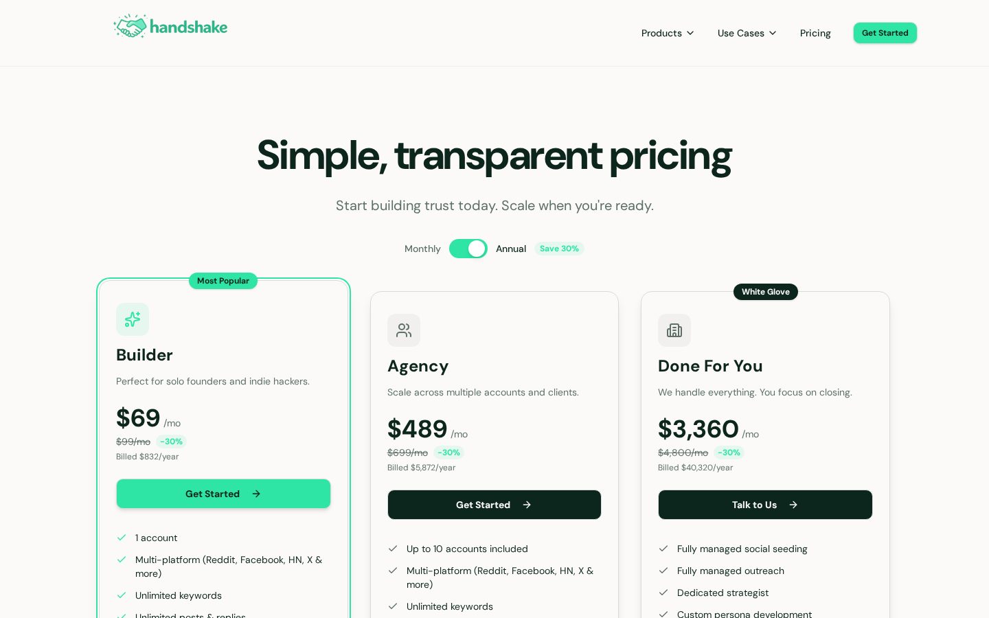 Handshake Pricing