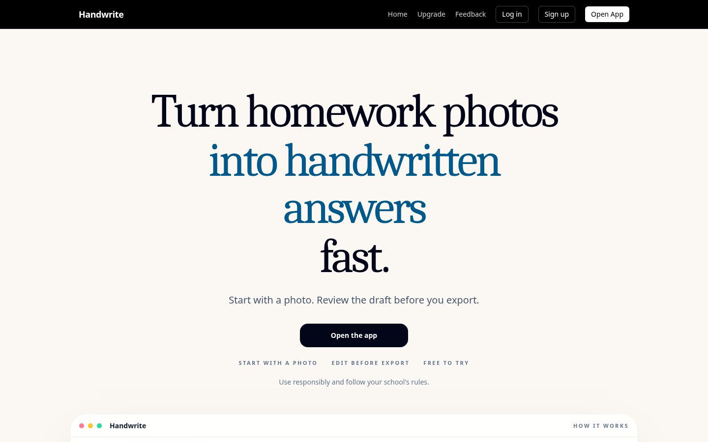 Handwrite Homepage