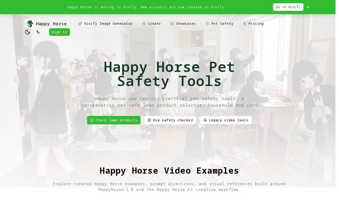 Happy Horse Text to Video Homepage