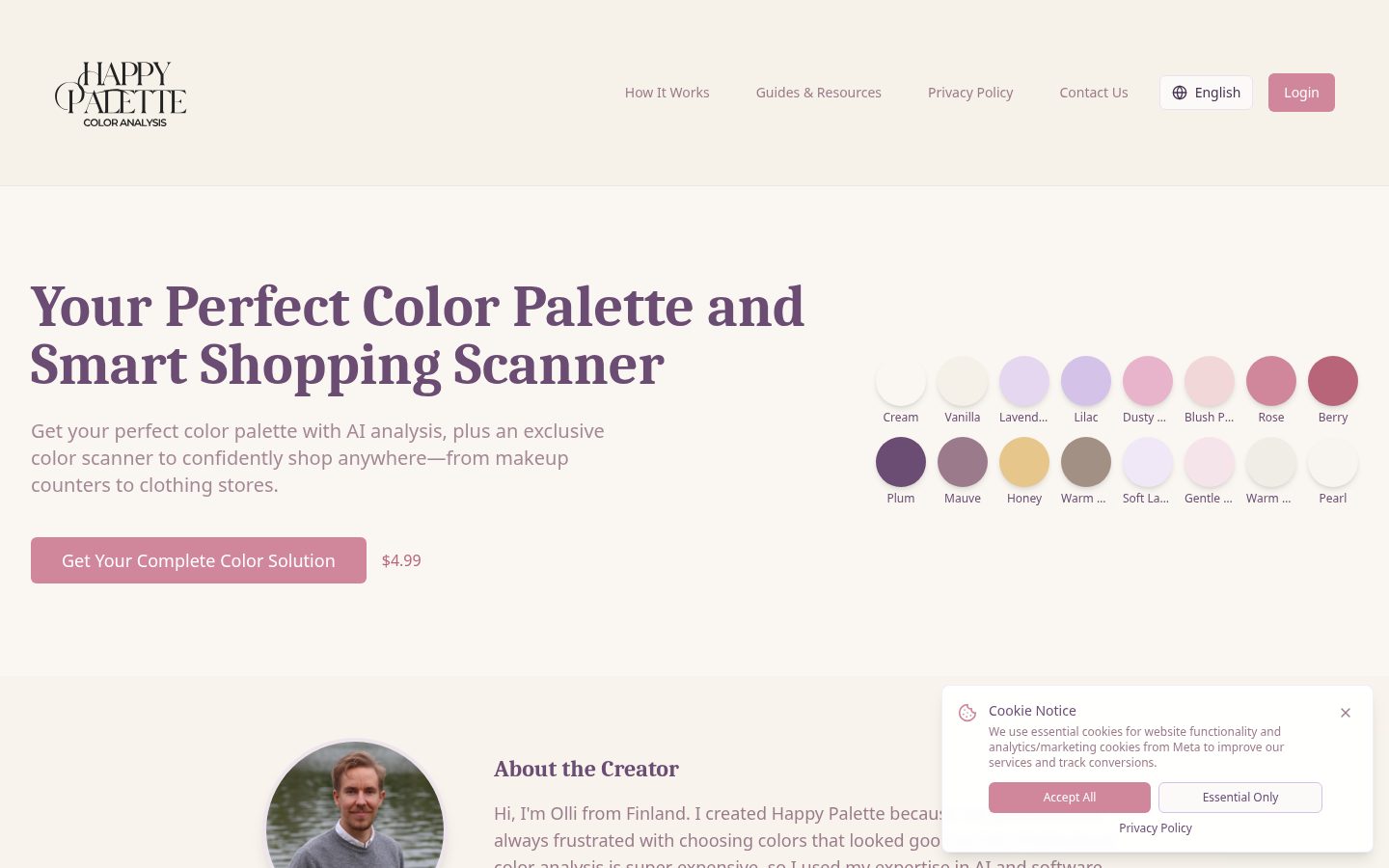 Happy Palette Homepage