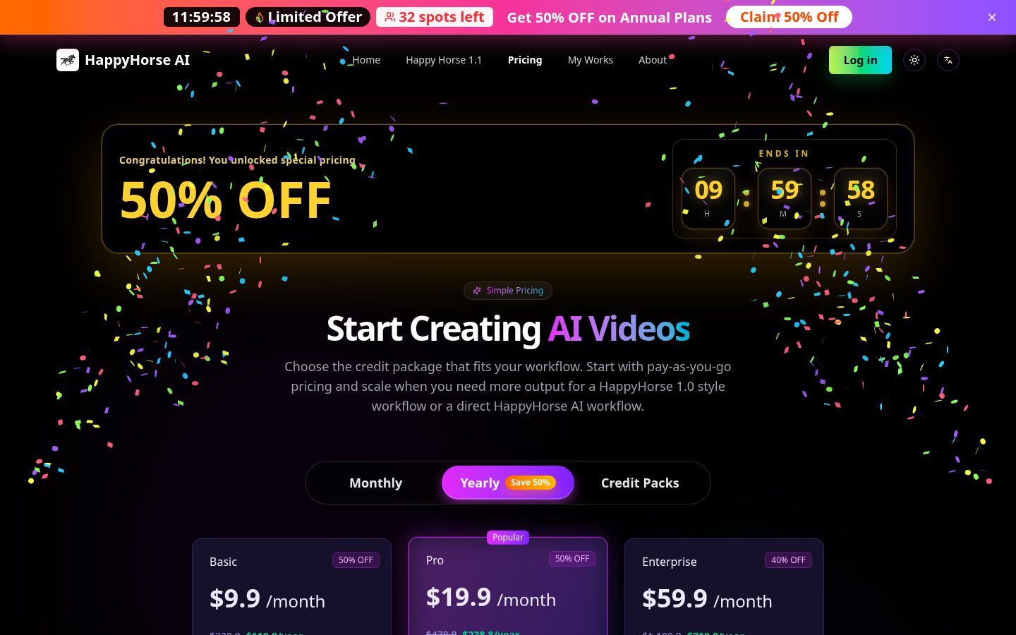 HappyHorse AI Video Generator Pricing