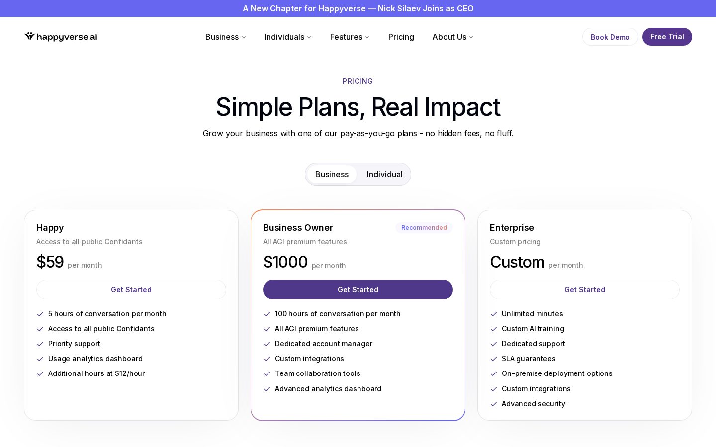 Happyverse Pricing