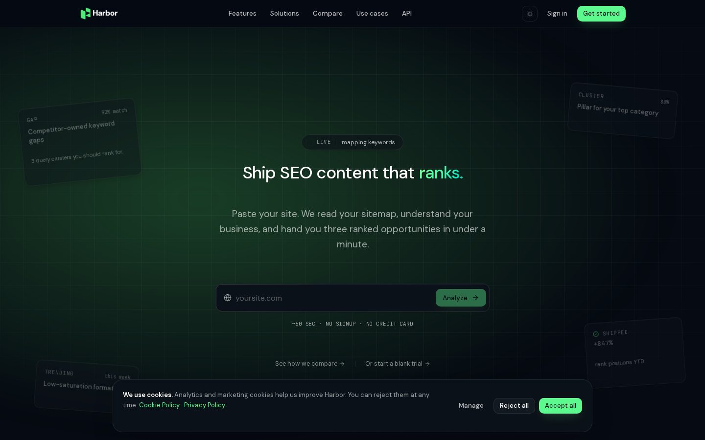 Harbor SEO Homepage