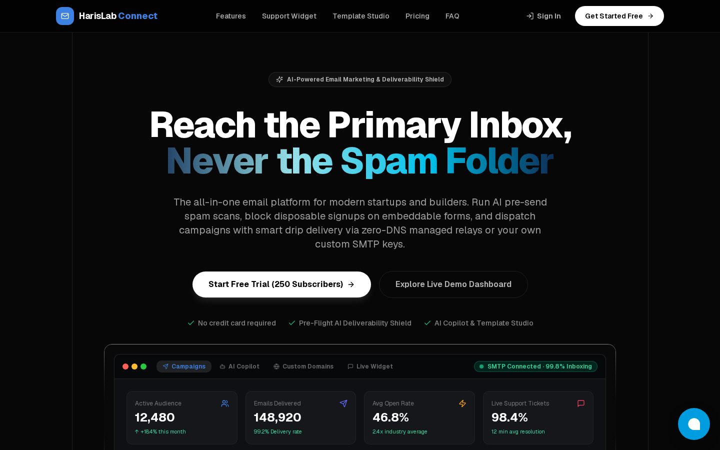 HarisLab Connect Homepage