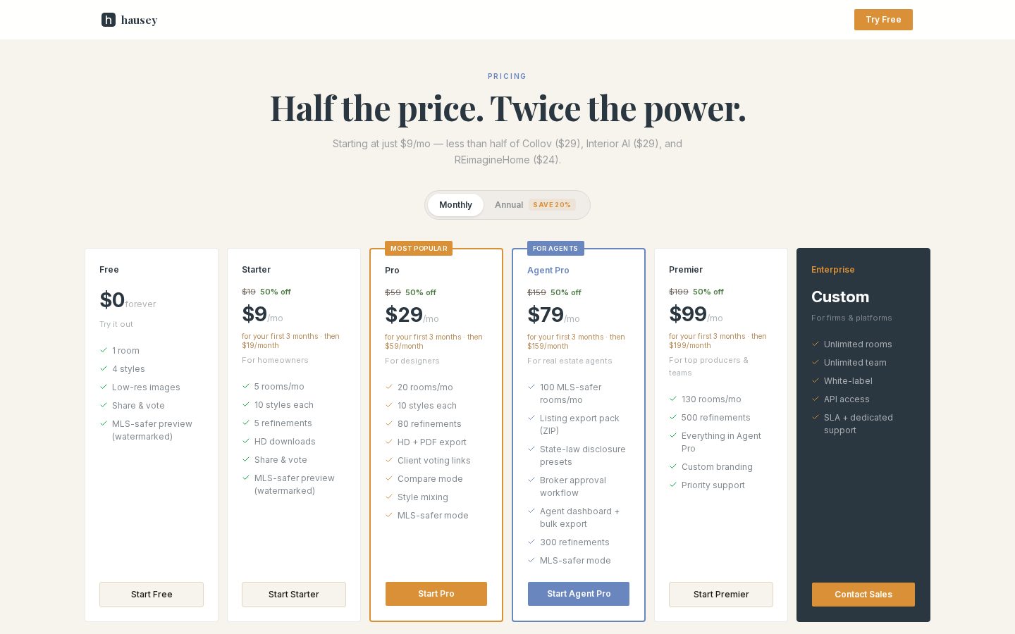 Hausey Pricing