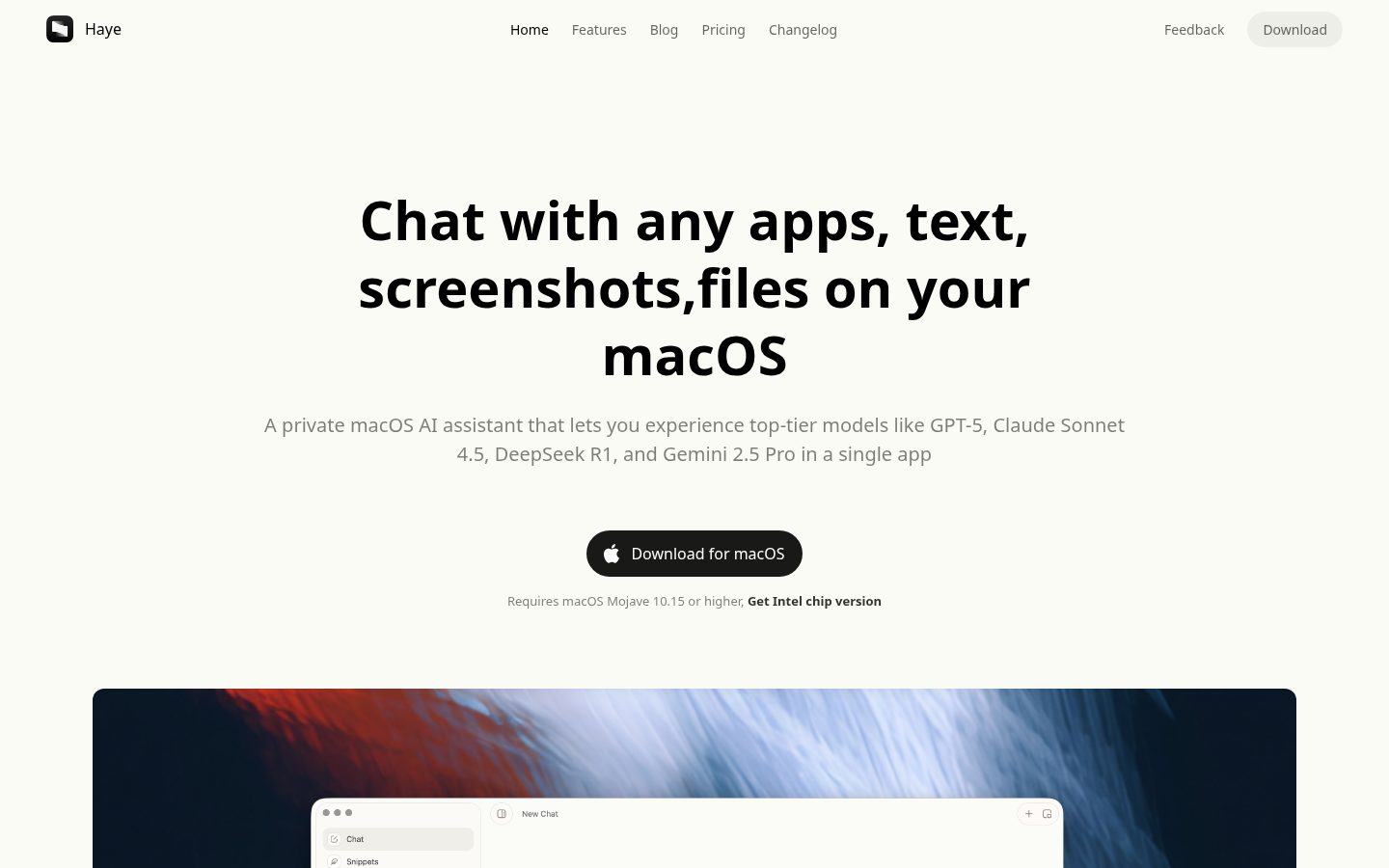 Haye Ai Homepage