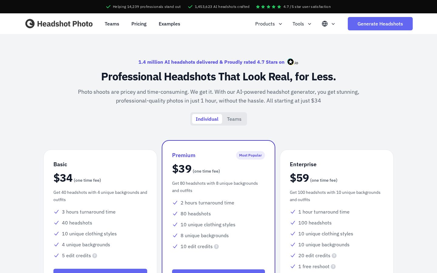 Headshot Photo Pricing