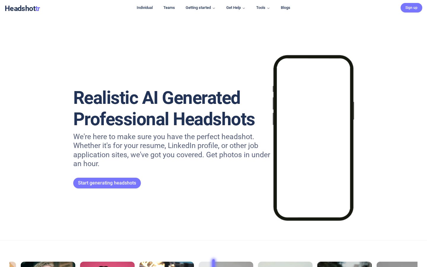 Headshottr Homepage