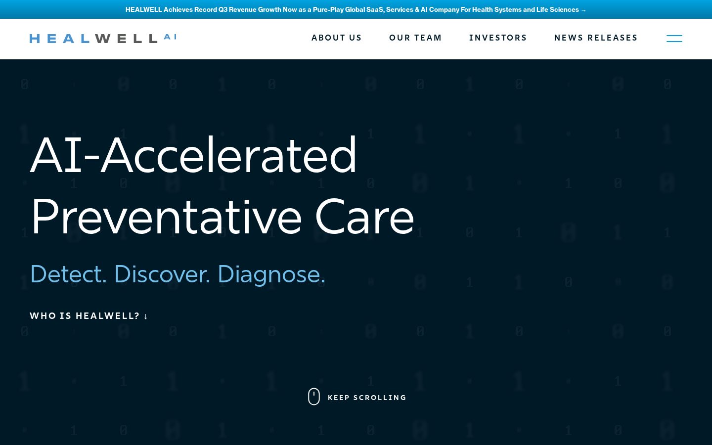 HEALWELL AI Homepage