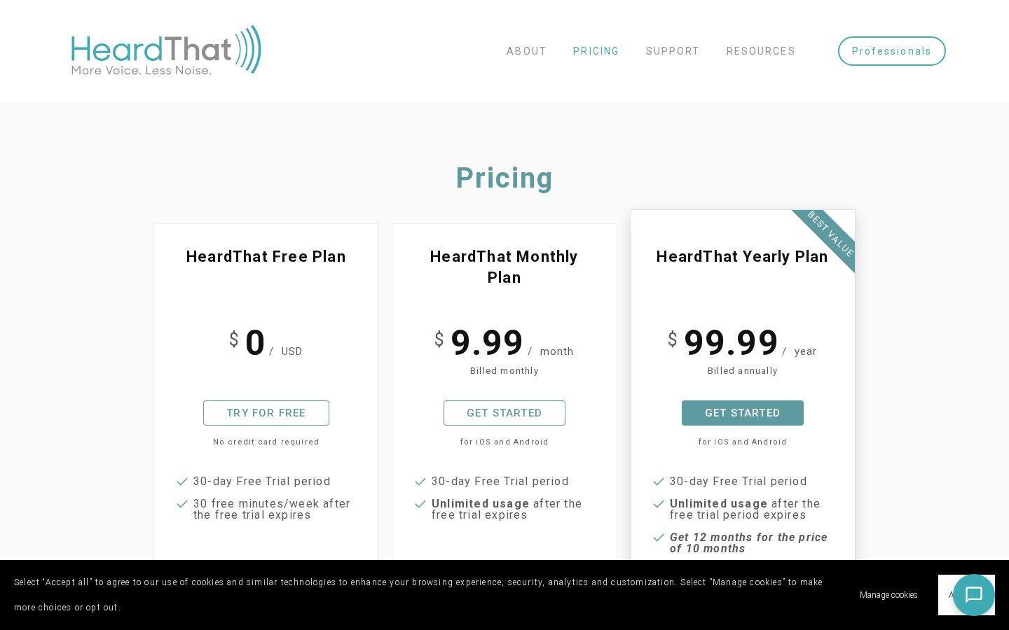 HeardThat Pricing
