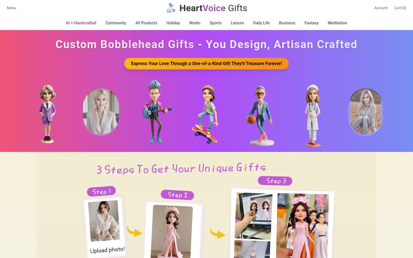 HeartVoice Gifts Homepage