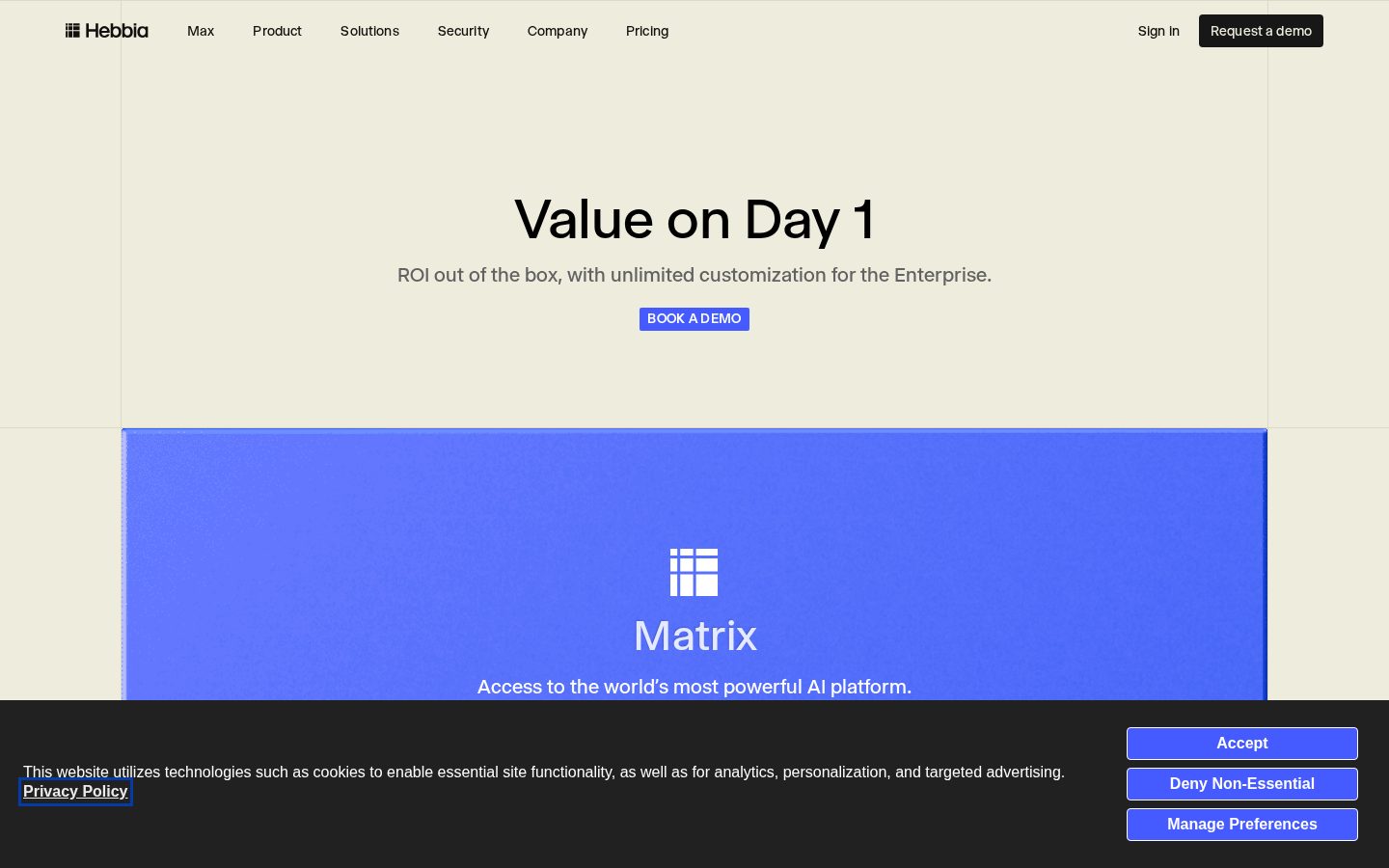 Hebbia Matrix Pricing