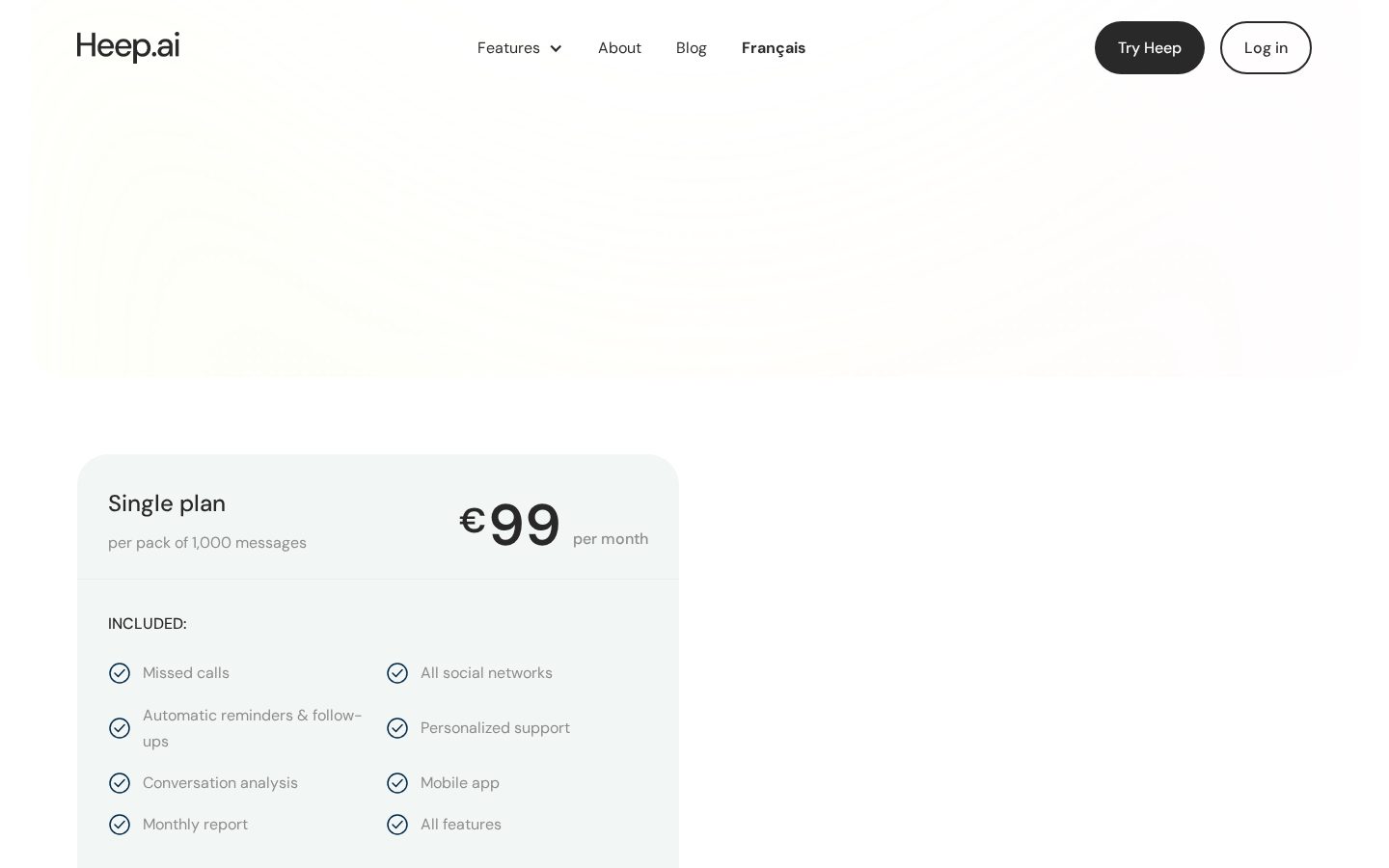 Heep Pricing