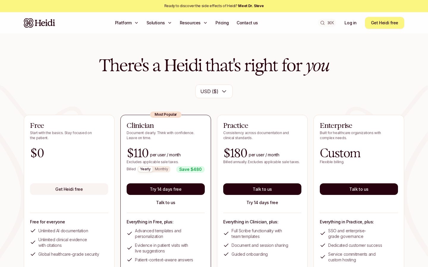 Heidi Pricing
