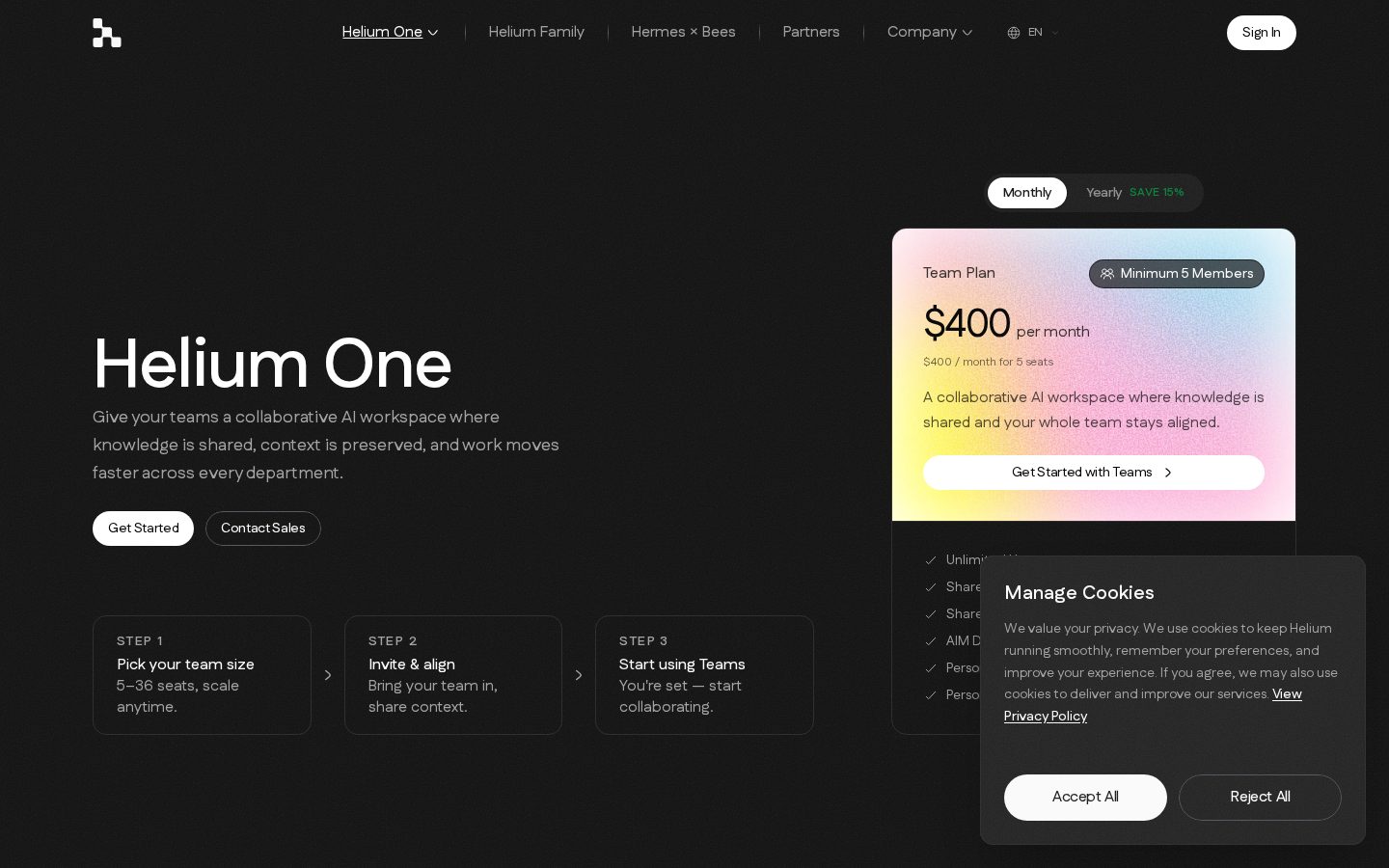 HELIUM AI Pricing