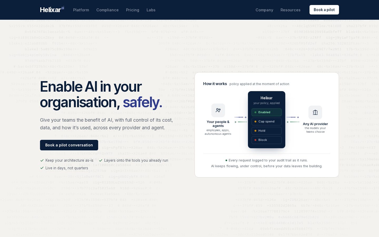 Helixar.ai Homepage