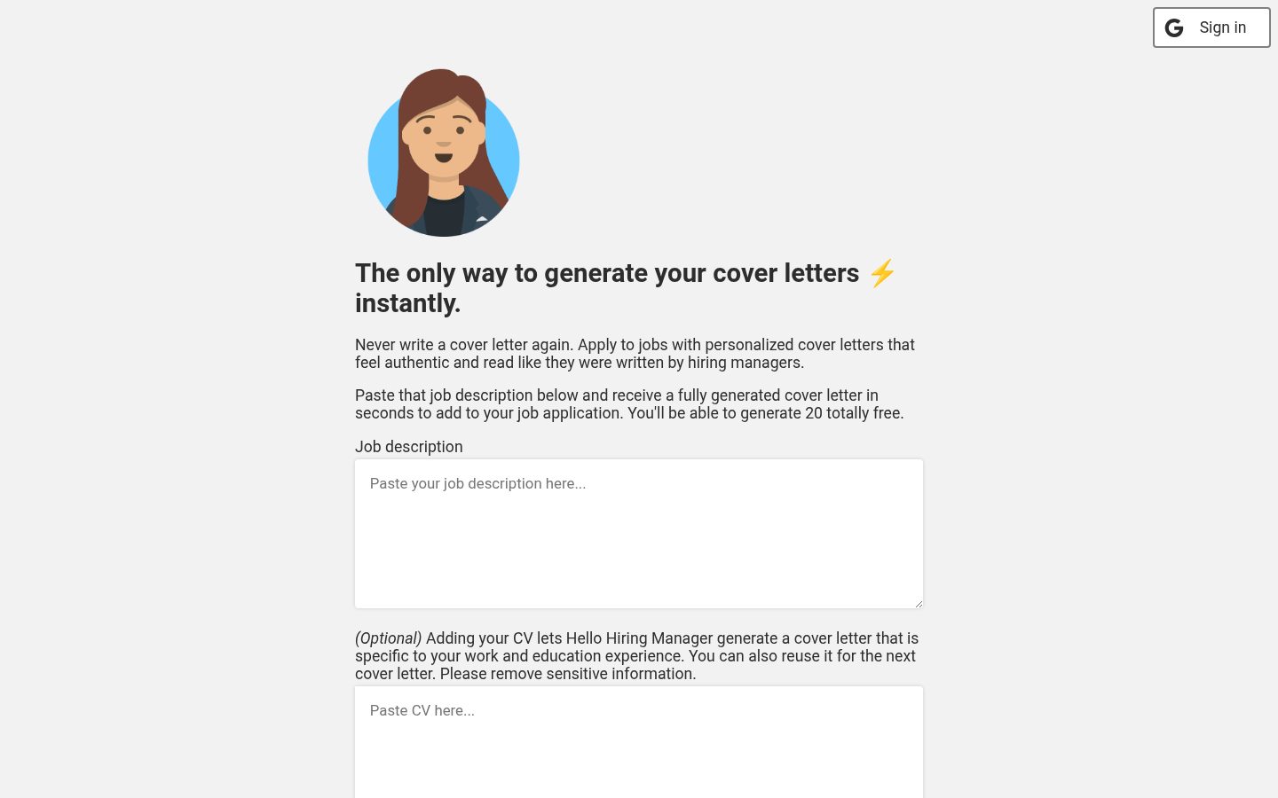 Hello Hiring Manager Homepage