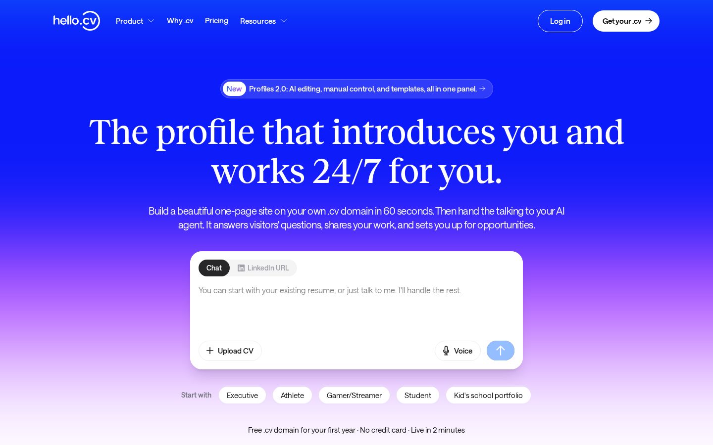 HelloCV AI Homepage