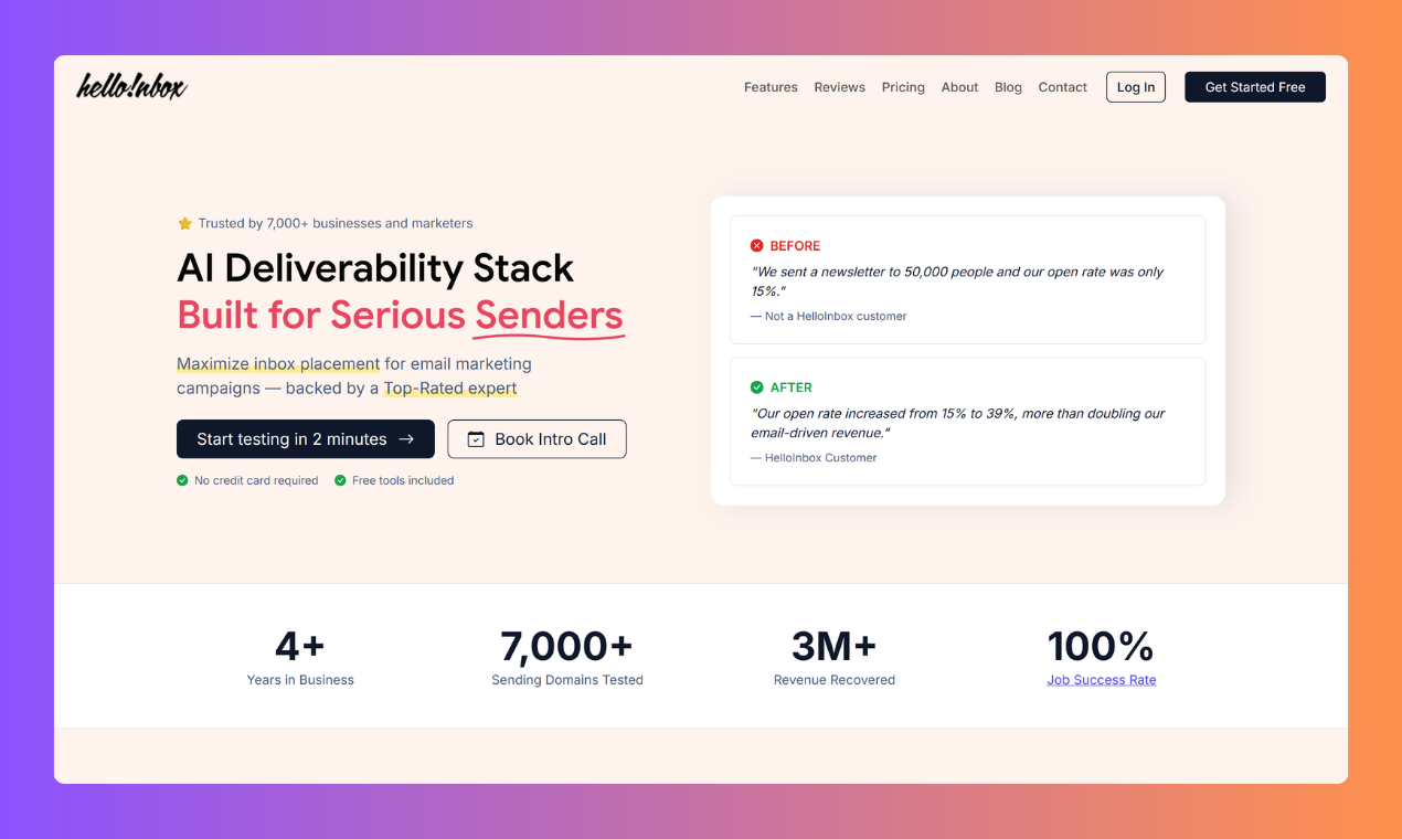 Homepage screenshot