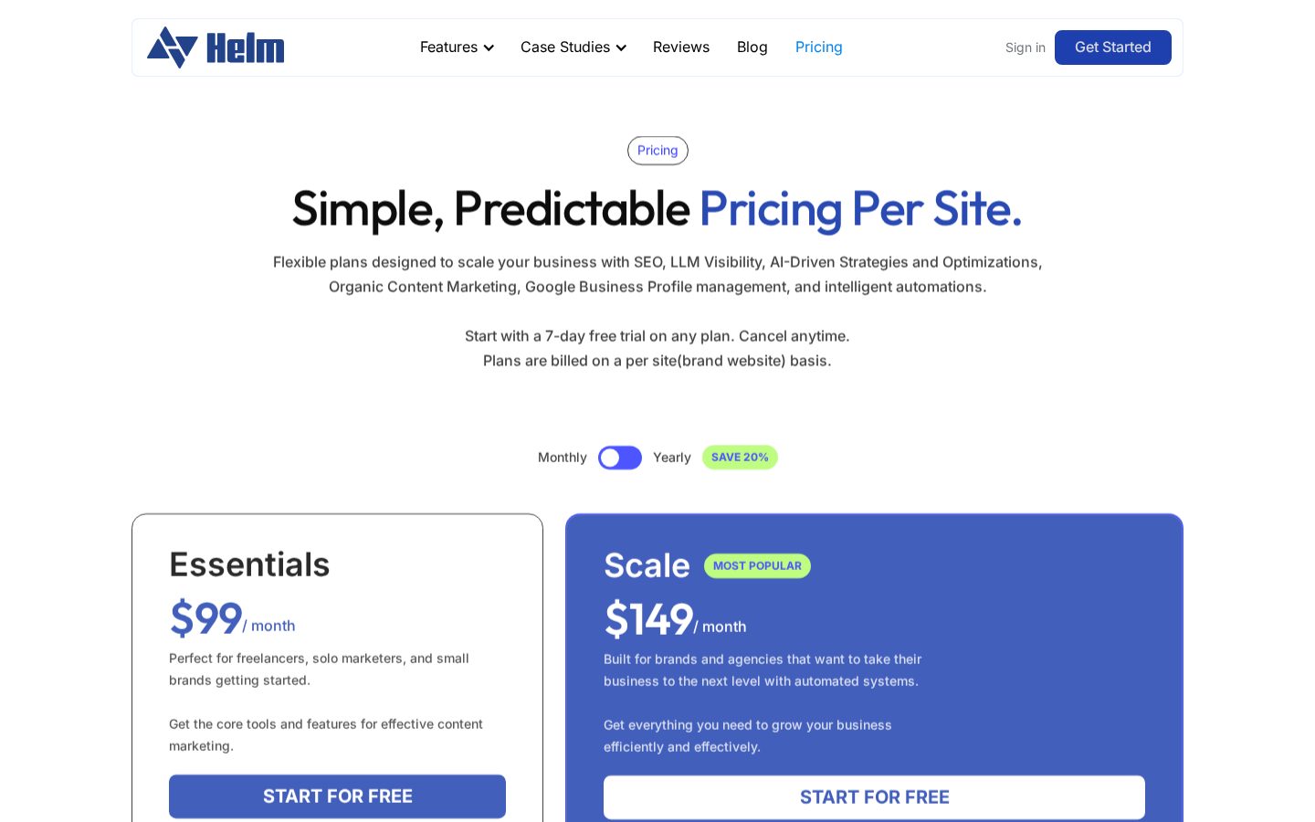 Helm Pricing
