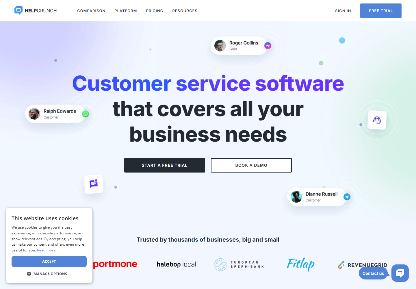 HelpCrunch homepage