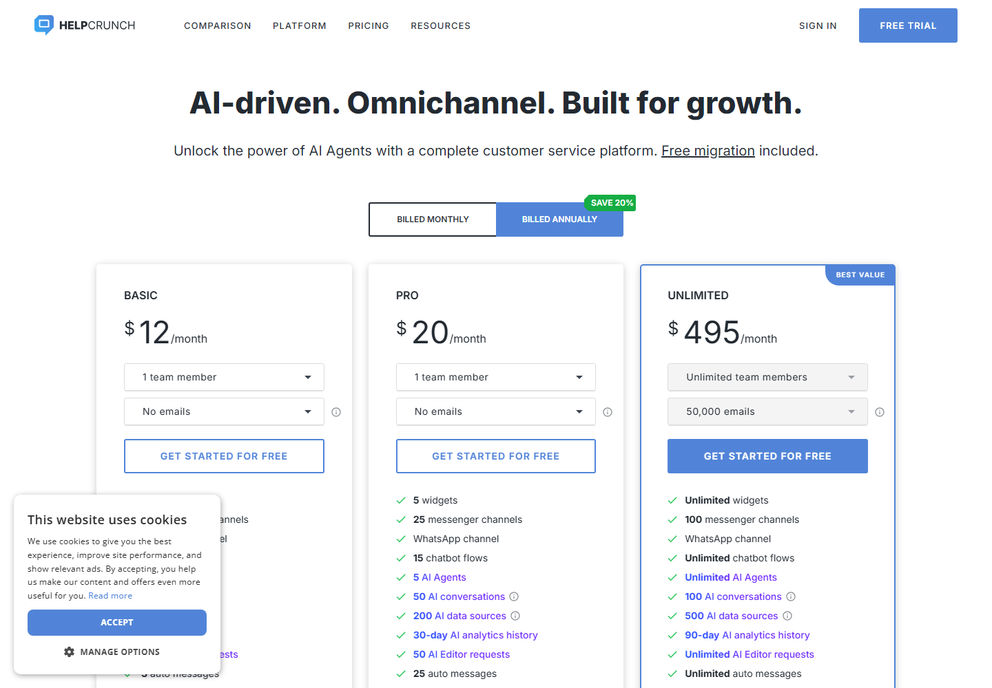 HelpCrunch pricing