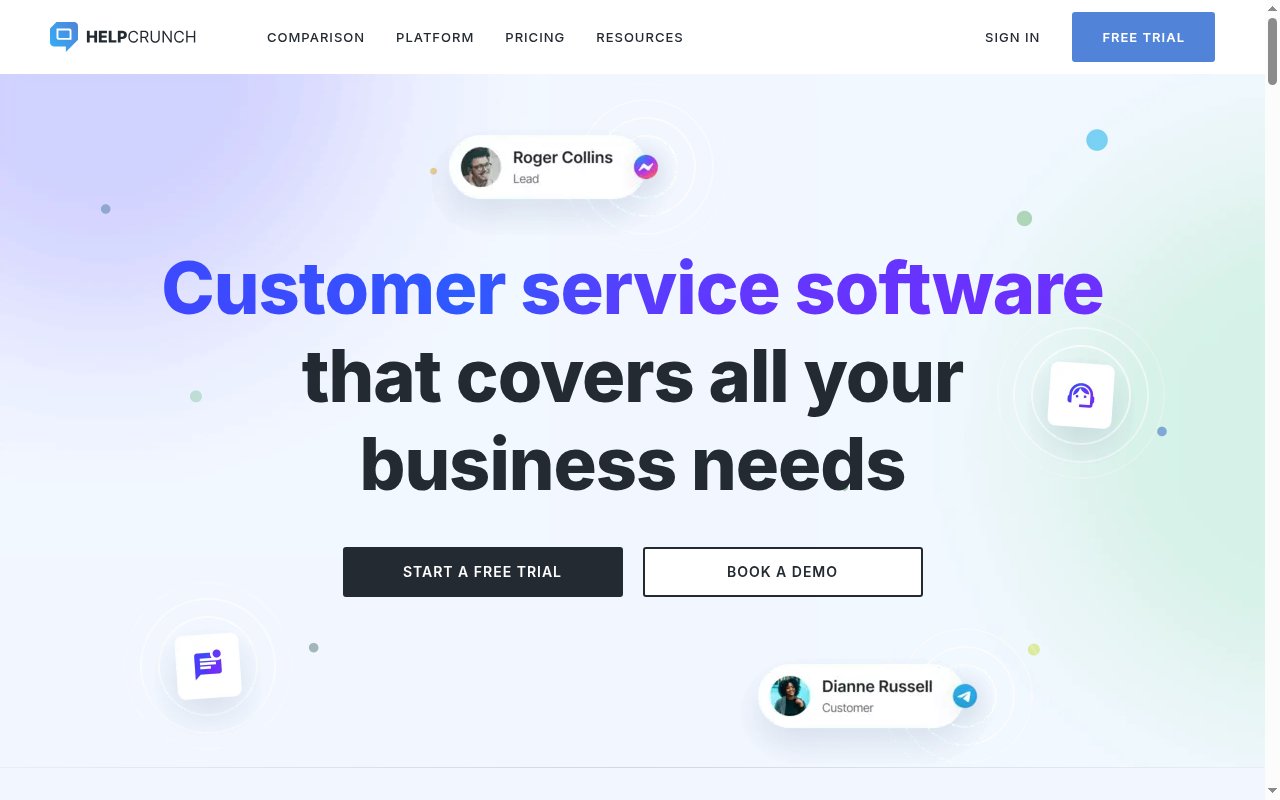 HelpCrunch homepage