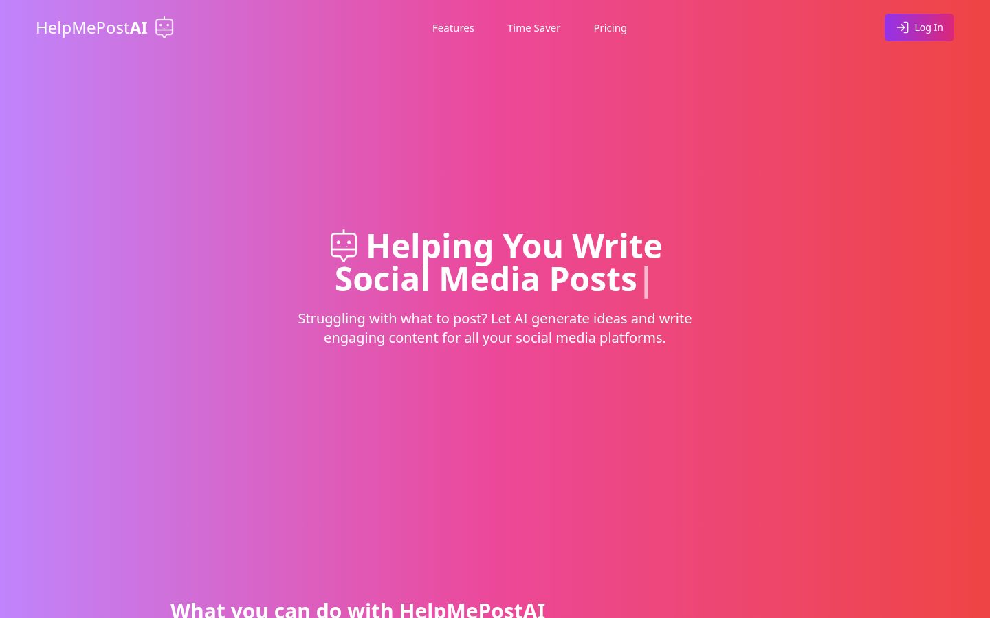 HelpMePost AI Homepage