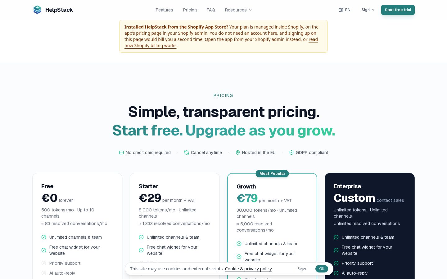 HelpStack Pricing