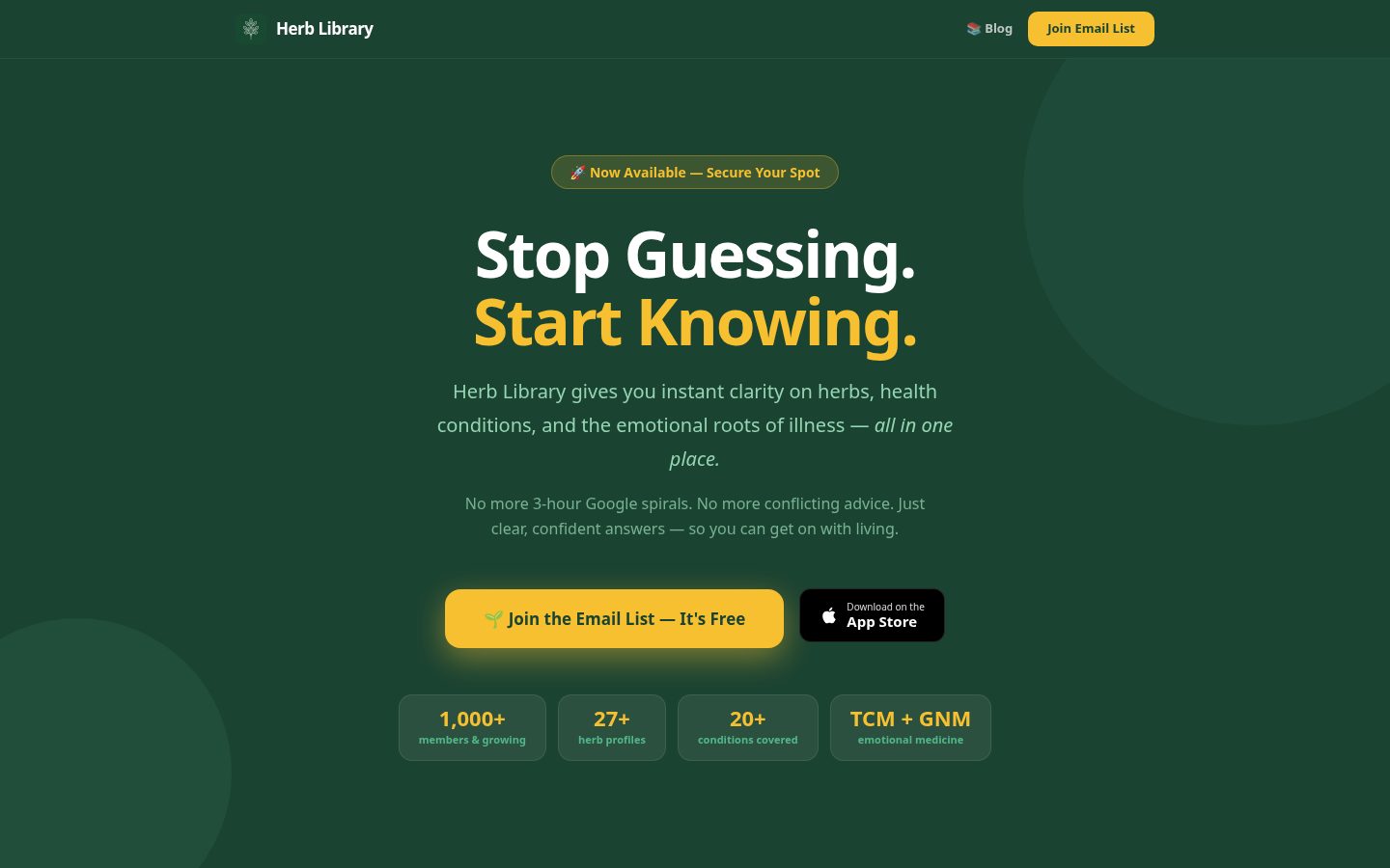 Herb Library Homepage