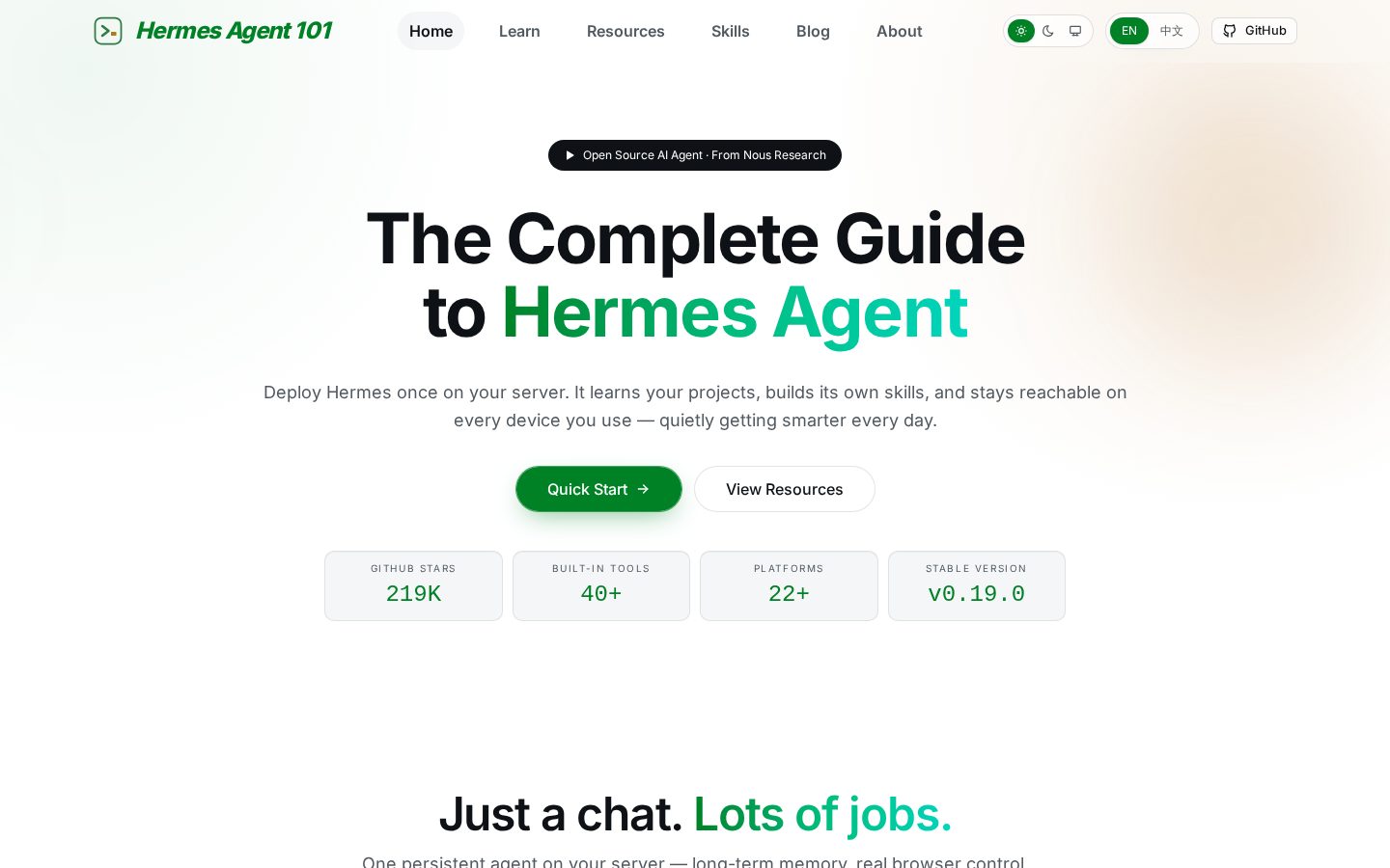 Hermes Agent 101 Homepage