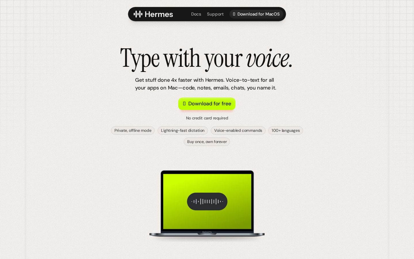 Hermes Voice Homepage