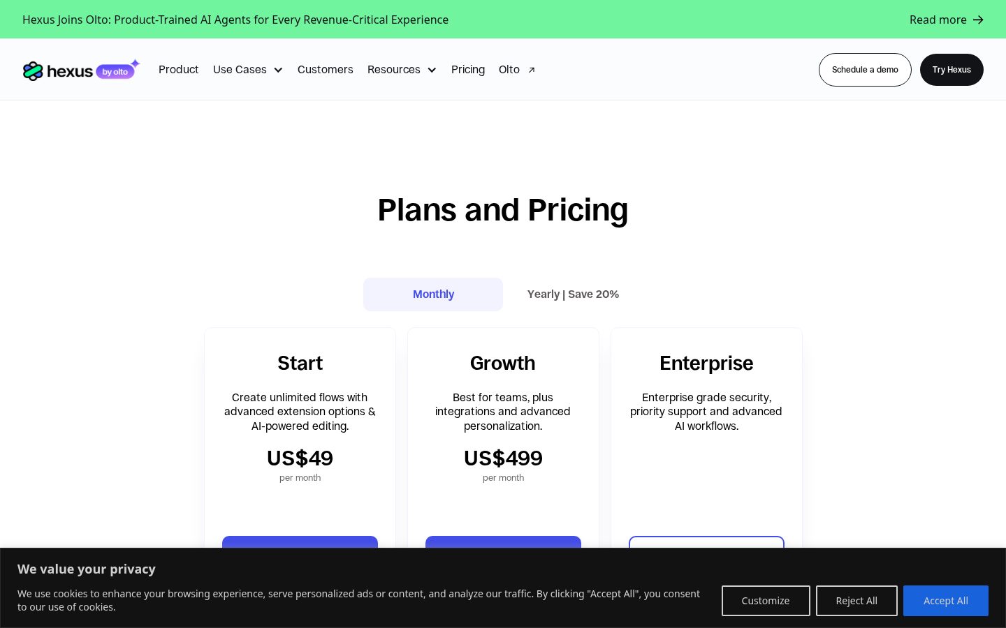 Hexus Pricing