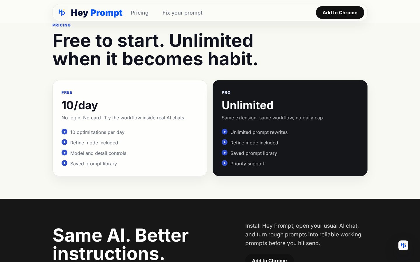 Hey Prompt Pricing