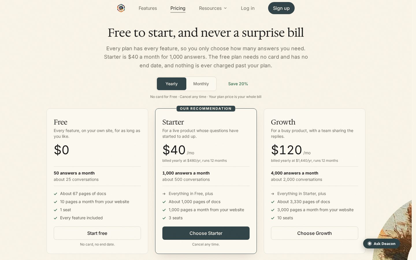 HeyDeacon Pricing