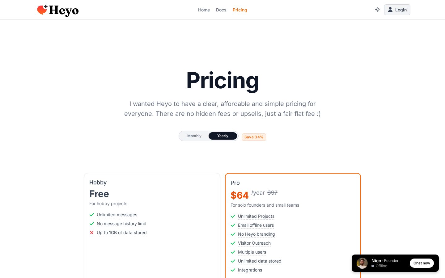 Heyo Pricing
