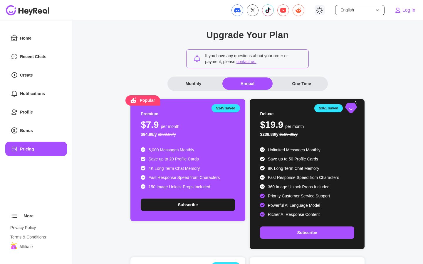 HeyReal AI Pricing