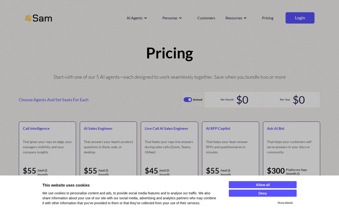 HeySam AI Sales Assistant Pricing