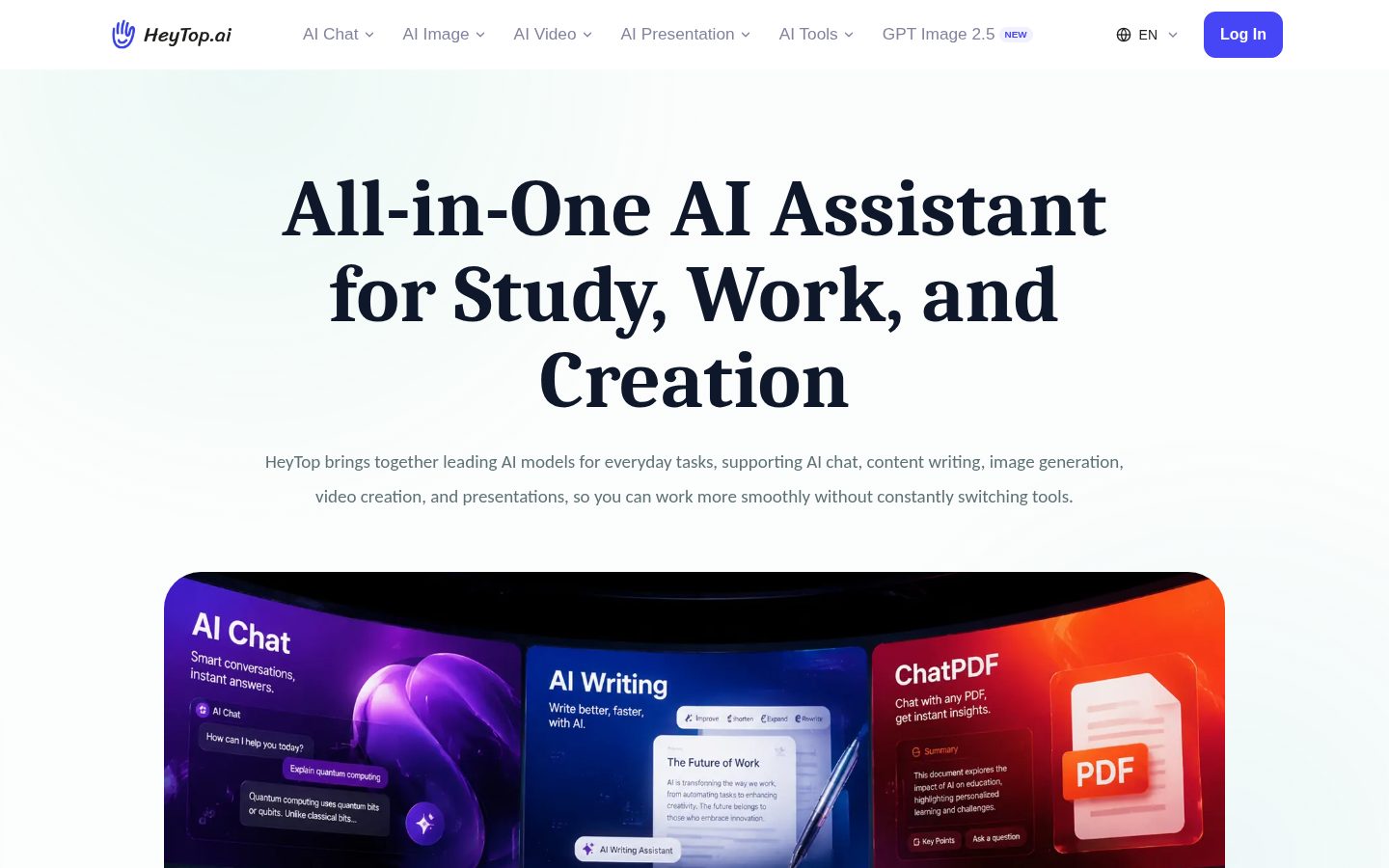 HeyTop AI Homepage
