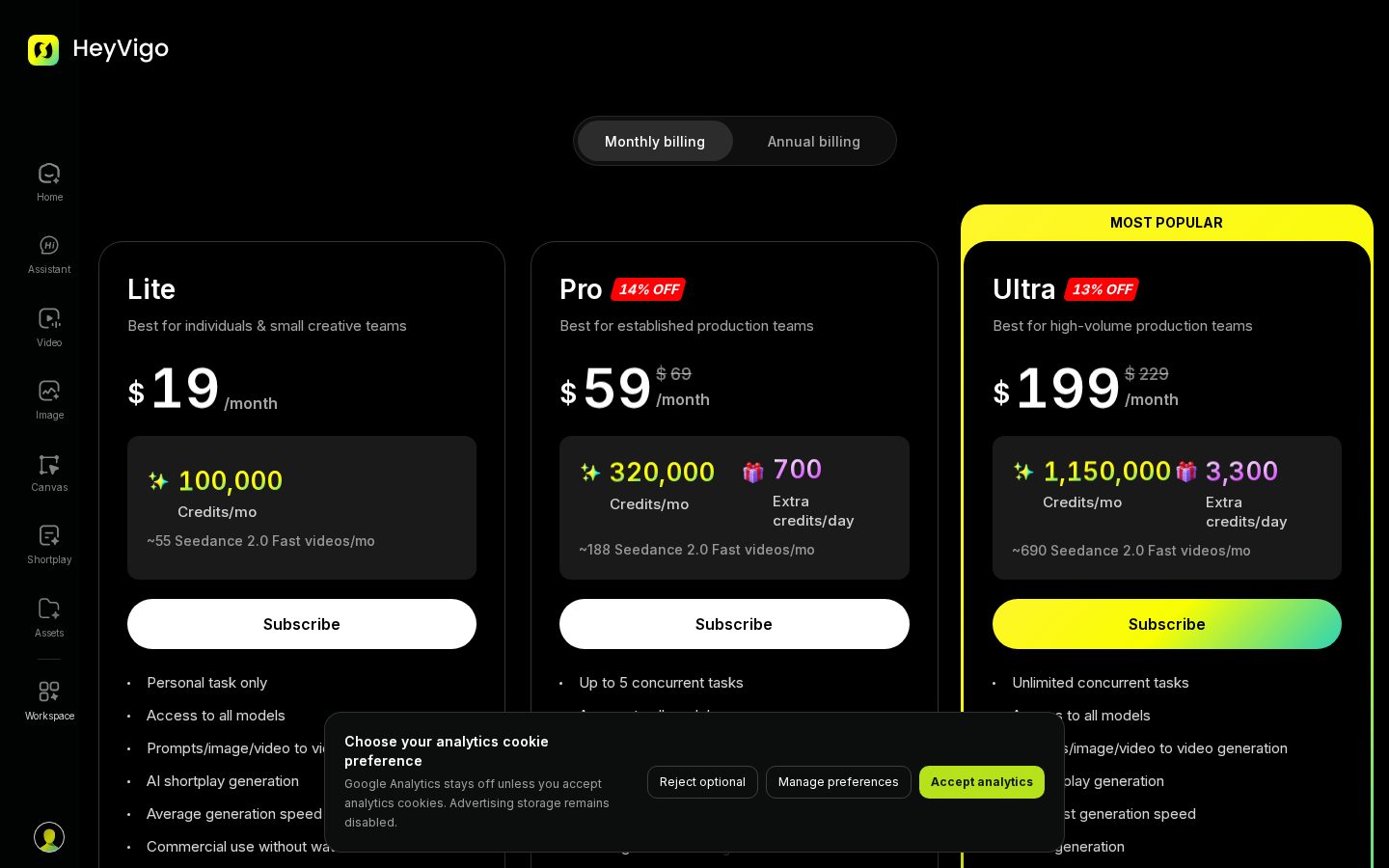HeyVigo AI Pricing