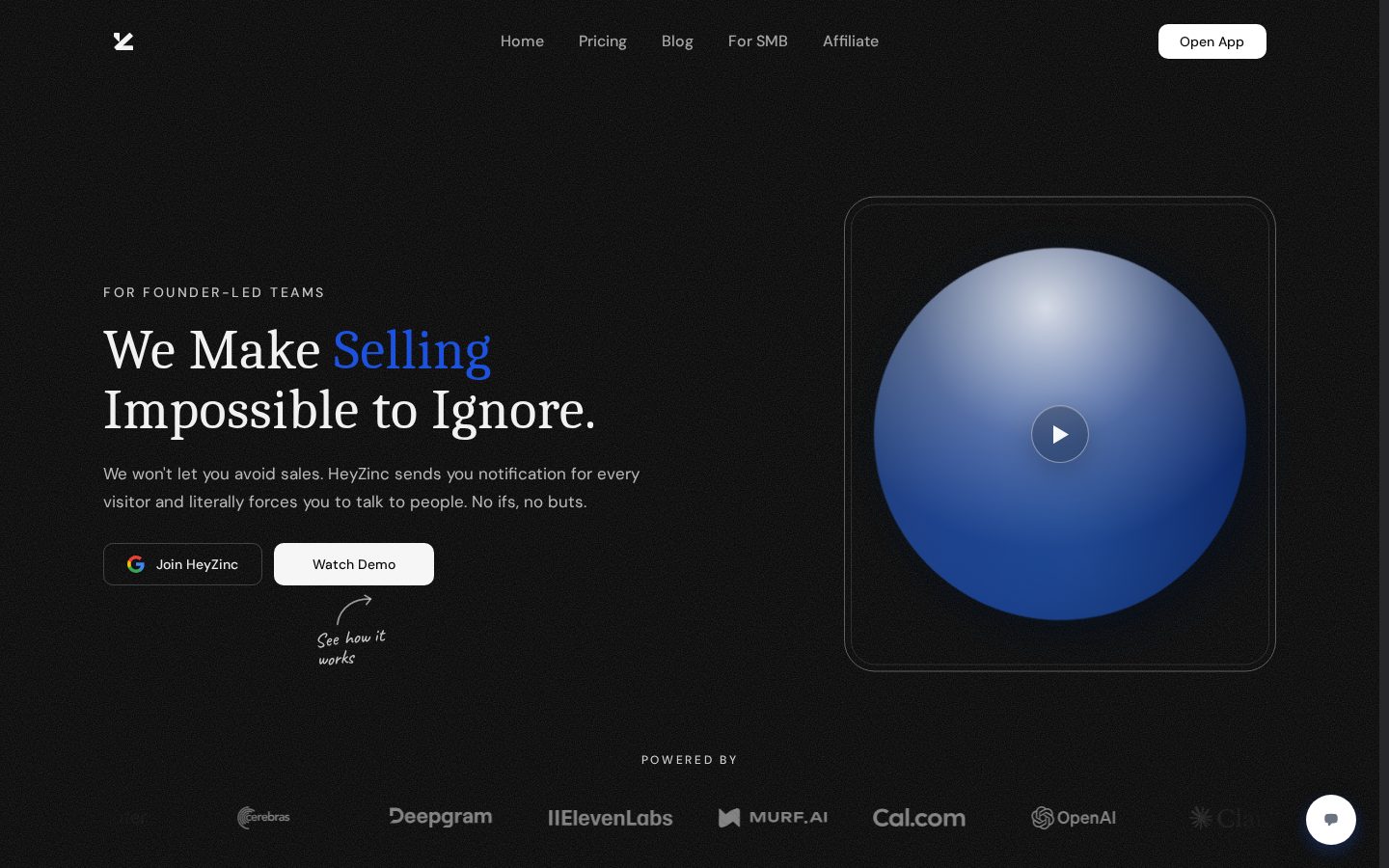 HeyZinc Homepage