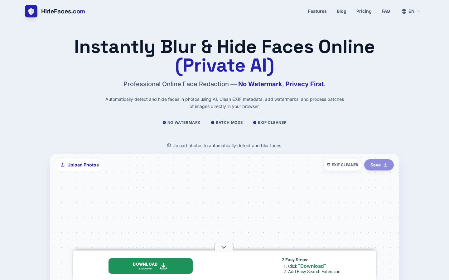 HideFaces Homepage
