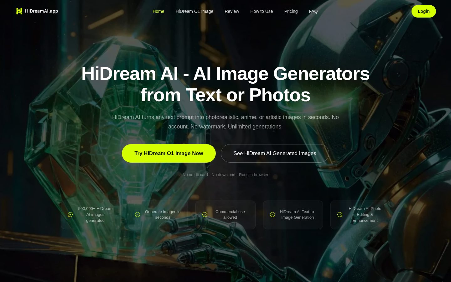 Hidream AI Homepage