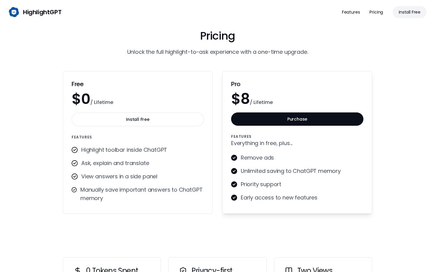HighlightGPT Pricing