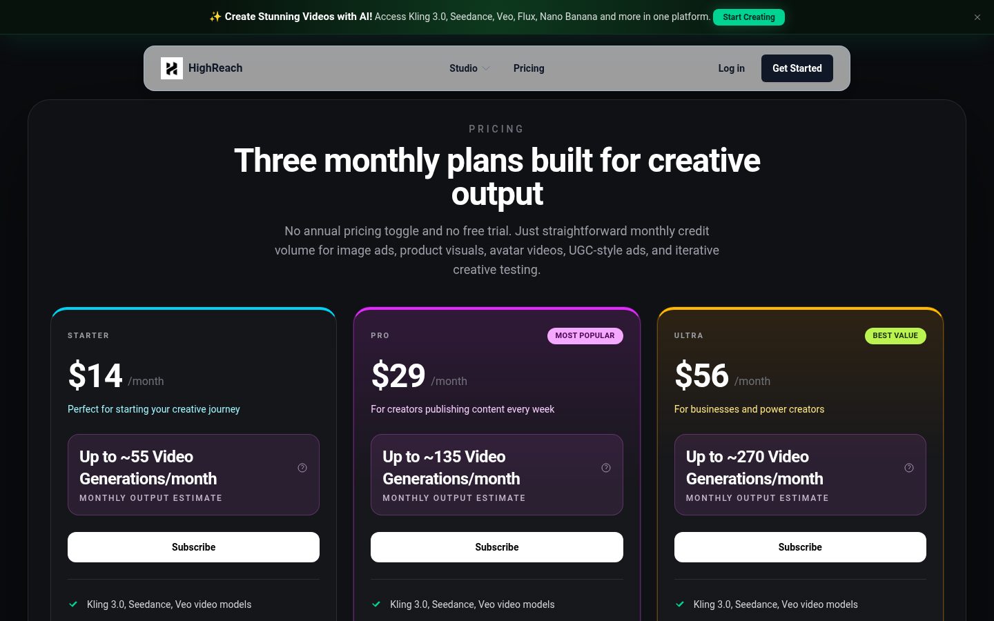 HighReach Pricing
